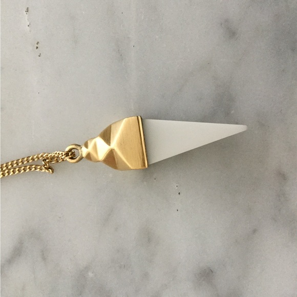 Dean Davidson White Agate Ingot Stone Pendant, 32” chain - Picture 4 of 5